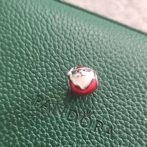 Pandora Red and Silver Santa Claus Charm